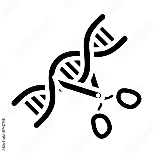Gene Editing Vector Glyph Icon Design