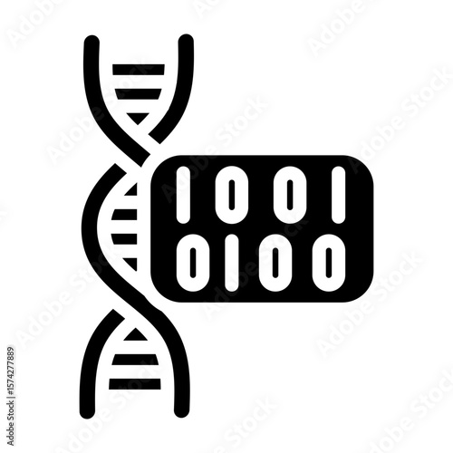 Encrypted DNA Vector Glyph Icon Design