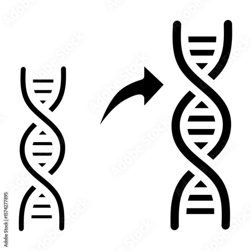 DNA Replication Vector Glyph Icon Design