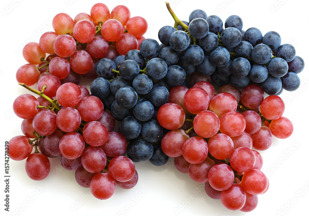 Fototapeta premium Red and Black Grapes A CloseUp View of Two Grape Varieties