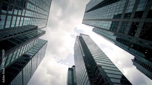Wallpaper Mural Ascending View Skyscrapers Reach for the Sky in Urban Landscape. Torontodigital.ca