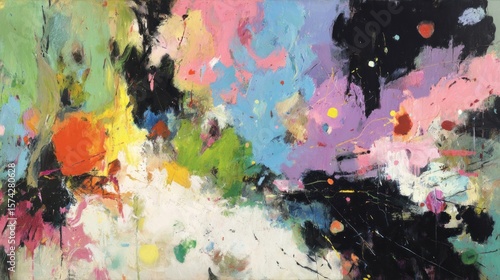Abstract painting with vibrant colors (1)