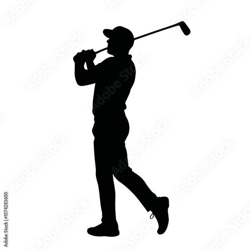 silhouette of a golf player