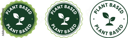 Green plant-based icon design – vector label for natural, vegan, and organic ingredients used in eco food, cosmetics, and sustainable packaging branding.