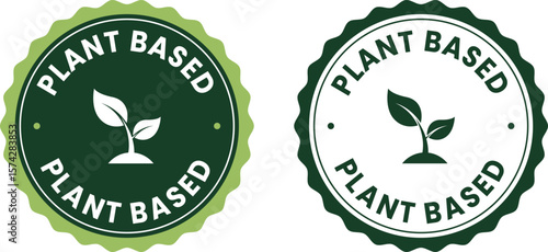 Green plant-based icon design – vector label for natural, vegan, and organic ingredients used in eco food, cosmetics, and sustainable packaging branding.