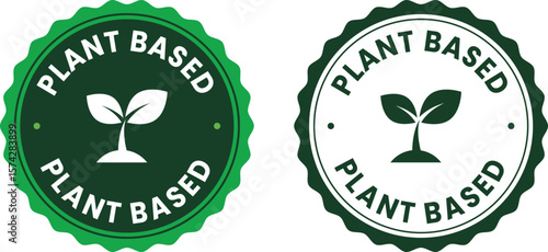 Green plant-based icon design – vector label for natural, vegan, and organic ingredients used in eco food, cosmetics, and sustainable packaging branding.