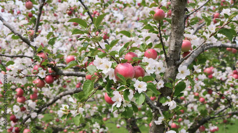Fototapeta premium Blossoming tree laden with fruit.