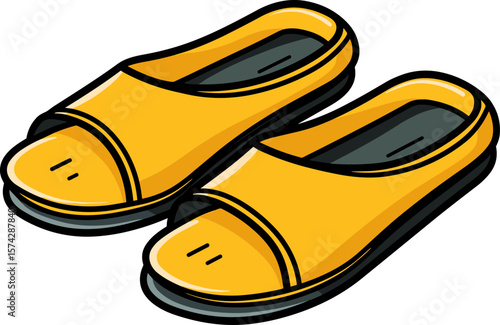 Yellow Slippers: A Comfortable Pair for Relaxing at Home