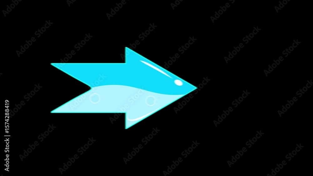 Blue bubble arrow moving left to right. Loopable directional icon on transparent background Blue bubble arrow moving left to right. Loopable directional icon on transparent background