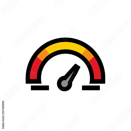 Meter needle indicates moderate level on gauge display