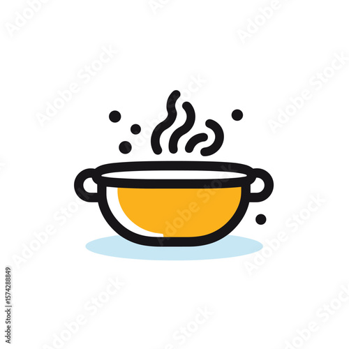 Warm Bowl of Soup Icon: Culinary Delight in Minimalist Design