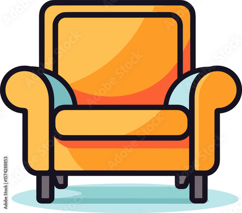 Stylish Comfort: Modern Orange Armchair for Relaxing Living Space