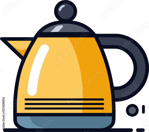 Modern Yellow Electric Kettle for Tea and Coffee Brewing