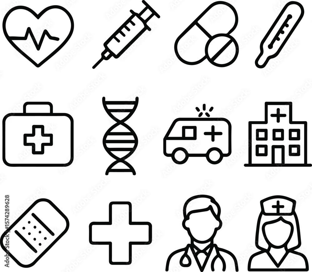 Fototapeta premium medical icons set