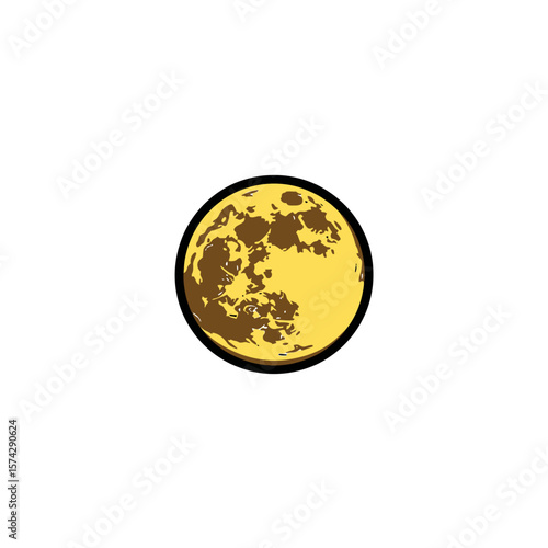 Yellow moon shines brightly night design backdrop glow