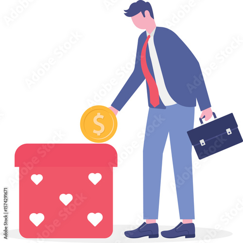 Fundraising for charity, financial help and assistance.flat character life .

