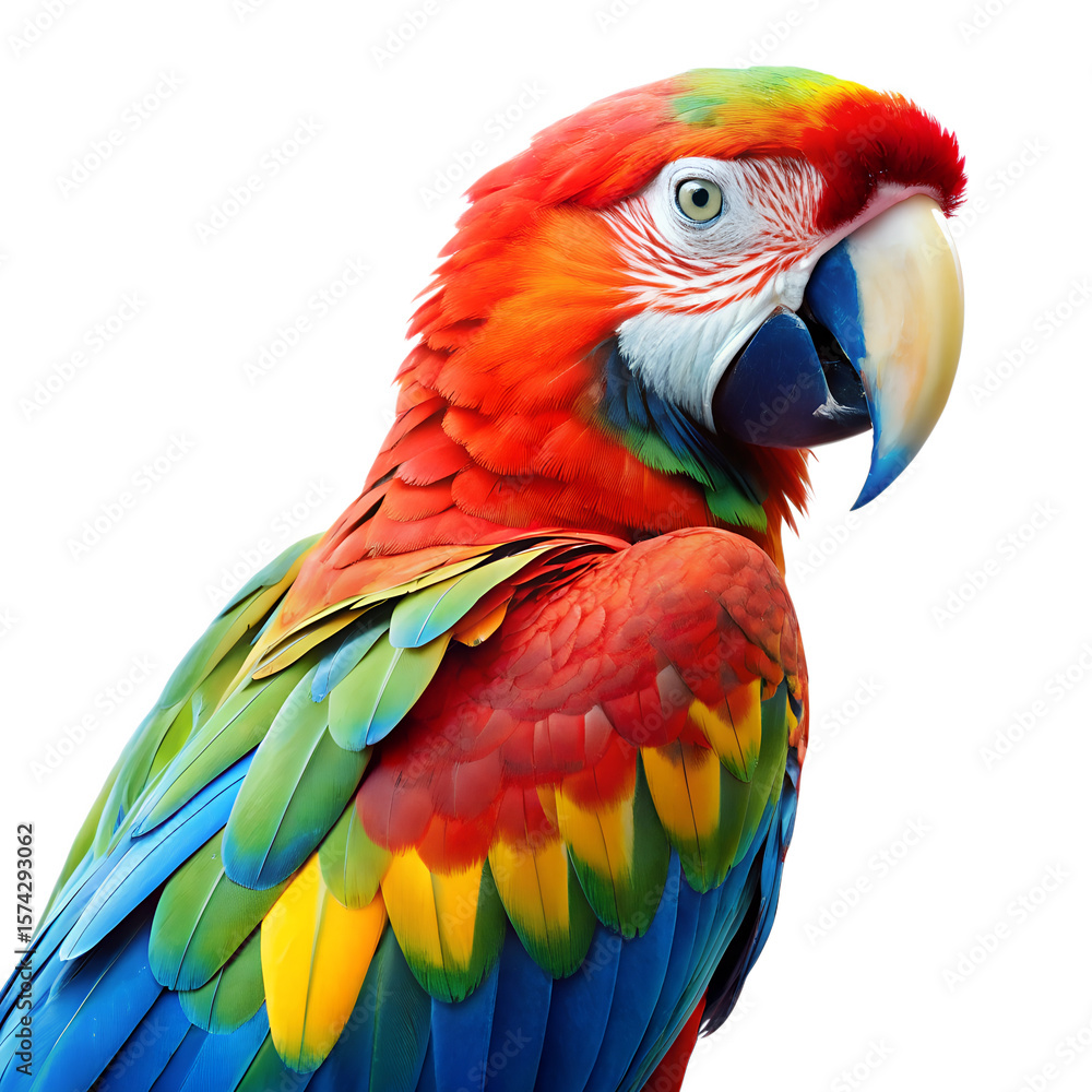 Colorful parrot isolated on transparent background Colorful parrot isolated on transparent background