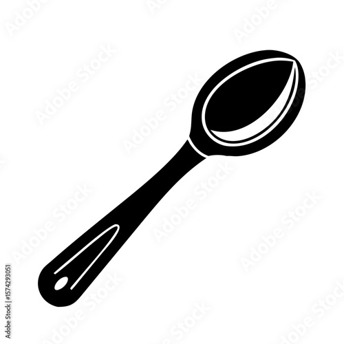Spoon silhouette on white background for kitchen icon  