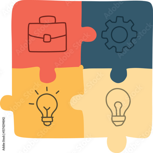 Connecting Career Puzzle Piece Icons