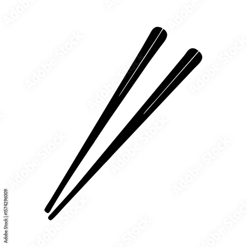 Black chopsticks in minimalistic design for dining and cooking  