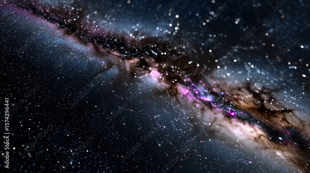 Fototapeta premium Cosmic River of Light Glimpse of Distant Galaxy