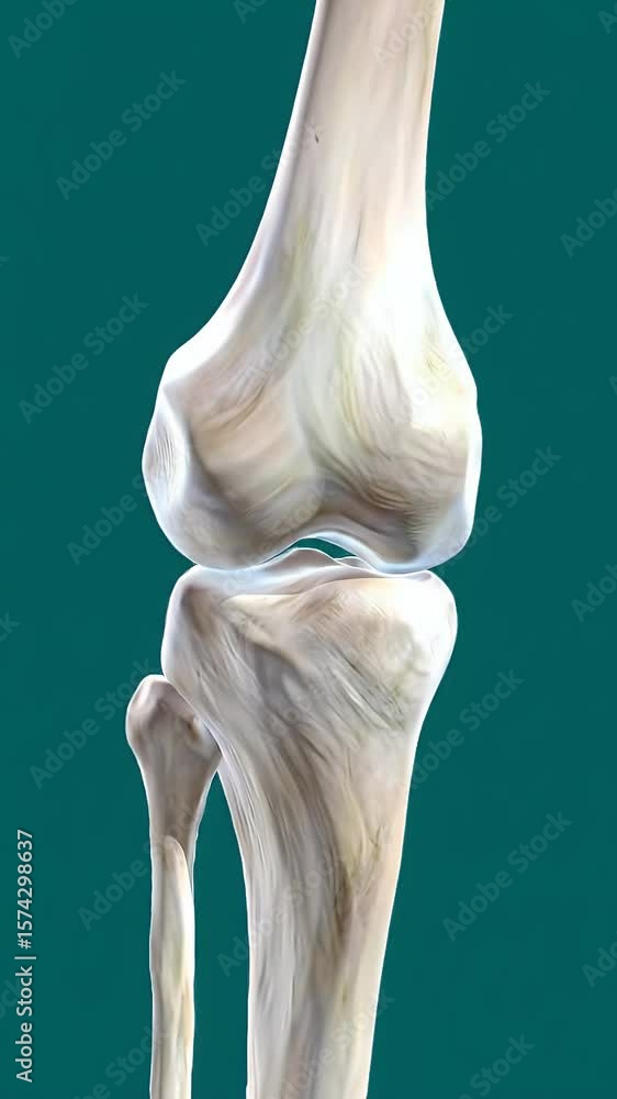 Detailed Anatomy of Human Knee Joint Bones and Ligaments on Neutral ...