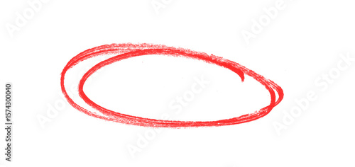 Red Hand-Drawn Scribble Circle PNG - Sketchy Oval Highlighter Image, brushstroke oval shape for design elements, highlighting, underlining, doodle art