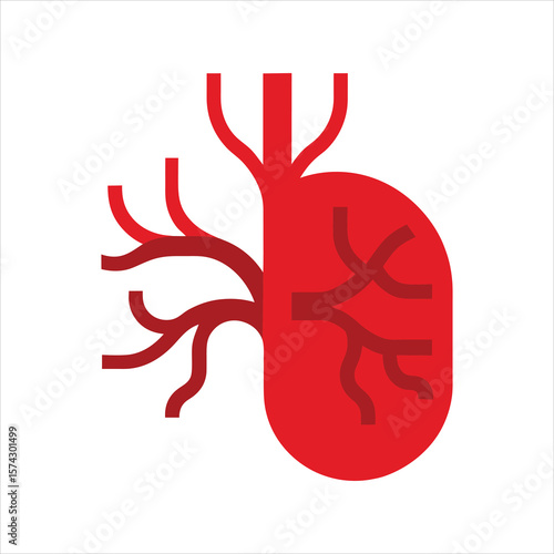 Medical Blood Vessel Icon Flat Vector Illustration