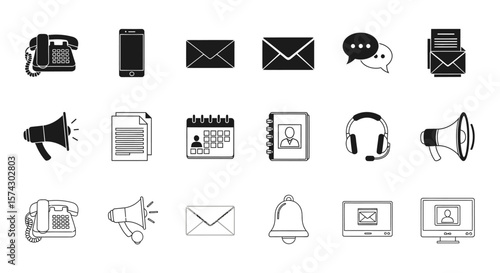 Communication Essentials: A curated collection of essential communication tools and icons, thoughtfully presented. The image underscores the importance of seamless interaction.