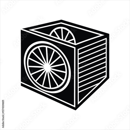 Vector Air Cooler Symbol in Minimal Silhouette