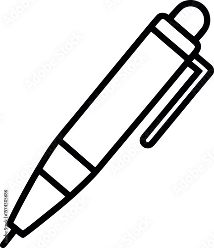 Pen line art icon on white background