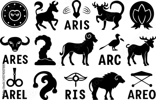 Zodiac Signs Silhouette Set – Astrology Vector Collection