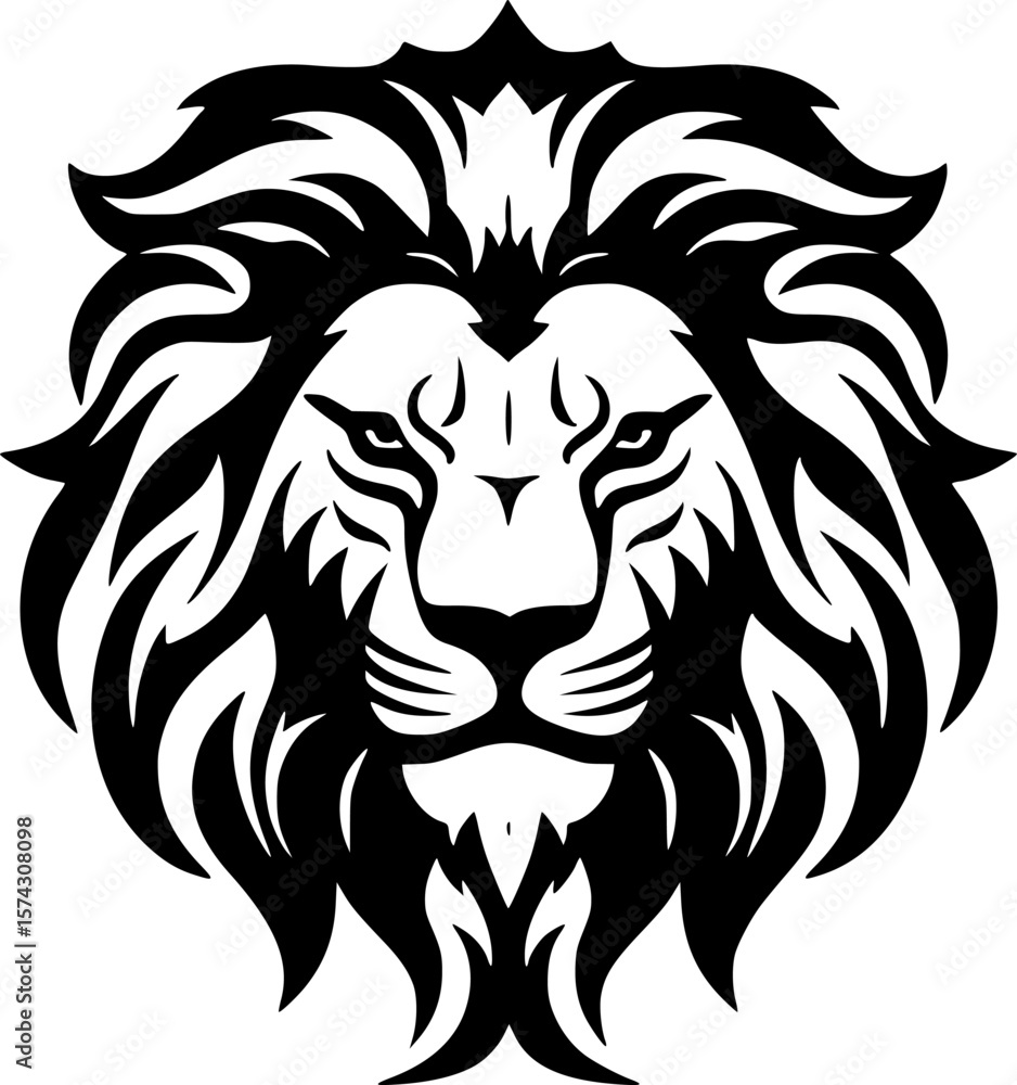 Fototapeta premium Lion | Minimalist and Simple Silhouette - Vector illustration