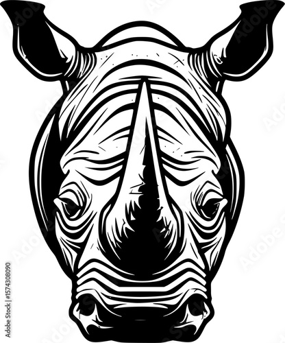 Rhinoceros - High Quality Vector Logo - Vector illustration ideal for T-shirt graphic