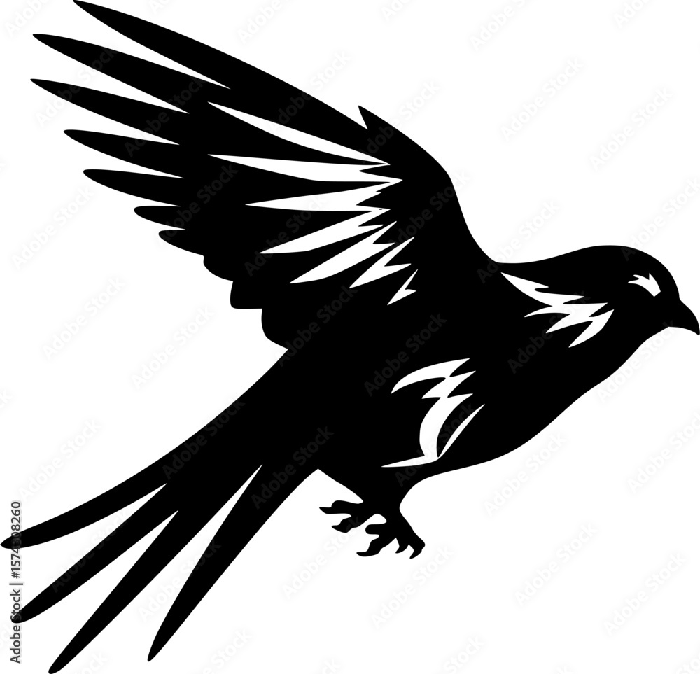 Obraz premium Pigeon | Black and White Vector illustration