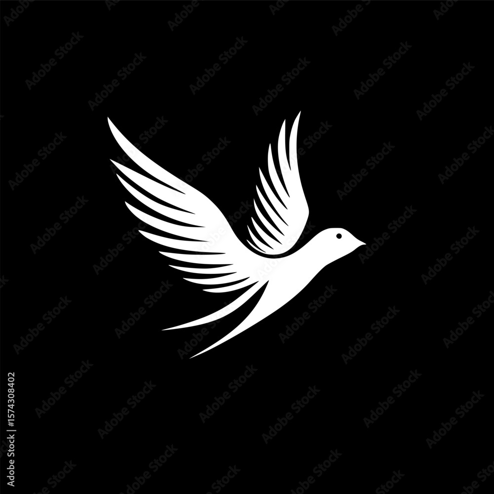 Dove - Black and White Isolated Icon - Vector illustration Dove - Black and White Isolated Icon - Vector illustration