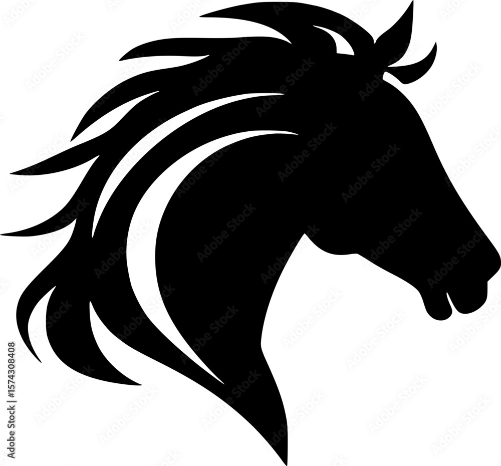 Obraz premium Horse | Black and White Vector illustration