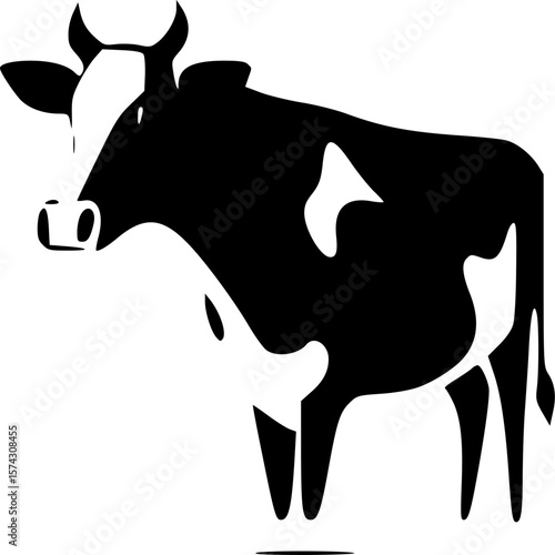 Cow | Minimalist and Simple Silhouette - Vector illustration