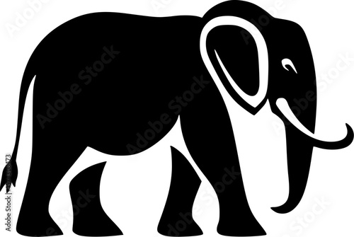 Elephant | Black and White Vector illustration