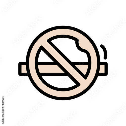 Smoking prohibited flat icon prevents smoking indoor