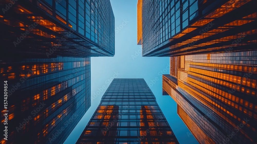 custom made wallpaper toronto digitalLow angle view of modern skyscrapers