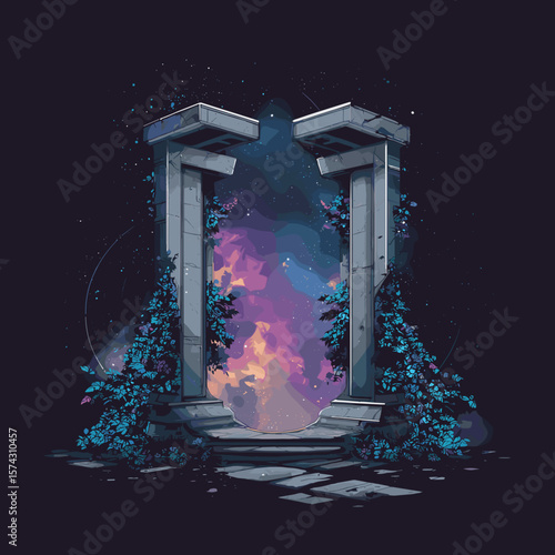Galaxy Gate Vector Illustration