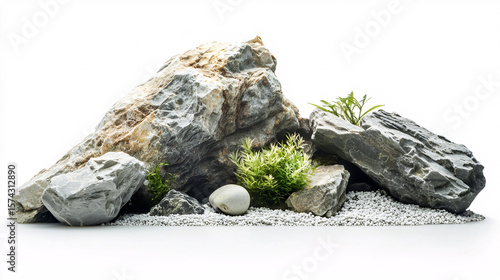 Aquarium Rocks for Fish Tank Decoration - Isolated on White Background