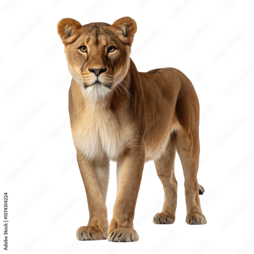 Obraz premium Majestic lioness standing alert feline predator