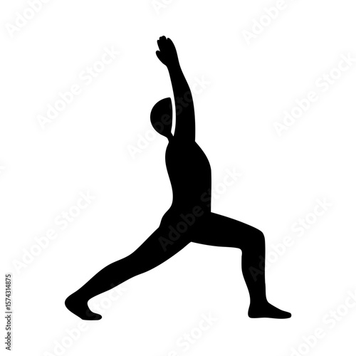 Person in warrior one yoga pose symbolizing balance strength and flexibility