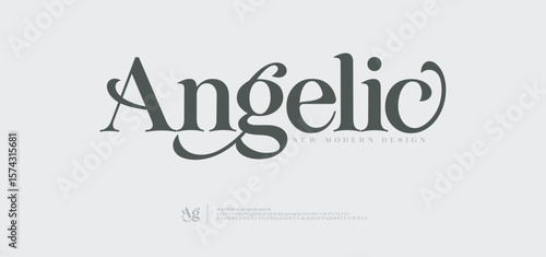 Angelic Minimal luxury font alphabet logo. Typography decoration fonts for branding, wedding, logos. vector illustration