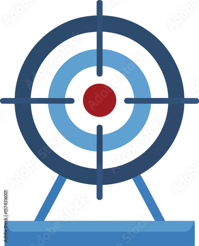 Target practice aiming bullseye archery sport precision accuracy success strategy vector graphic