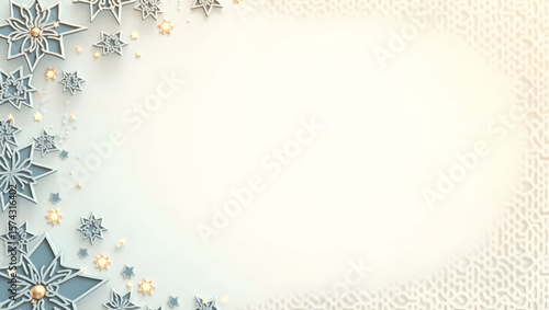 Islamic background with side mosque glowing lanterns and soft clouds below for milad un nabi festive artwork