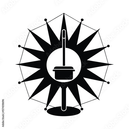 Magnetometer silhouette vector illustration
