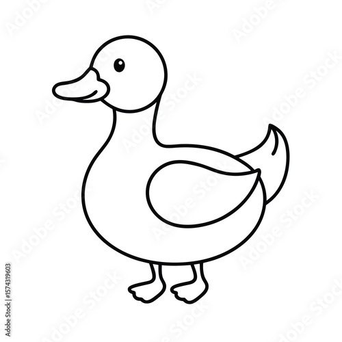duck in doodle simple style